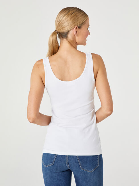 Lola Cotton Basic Tank, White, hi-res