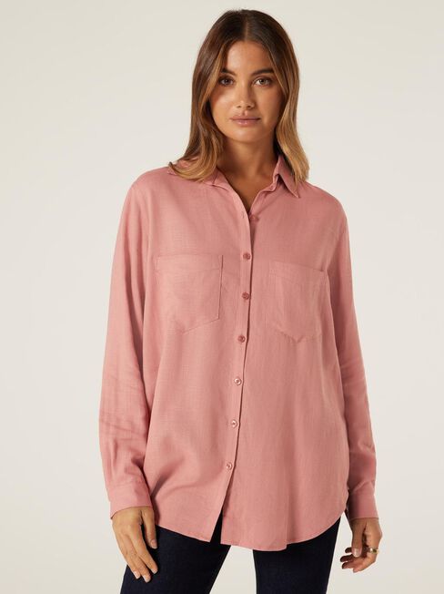 Sisi Relaxed Shirt, Dusty Pink, hi-res