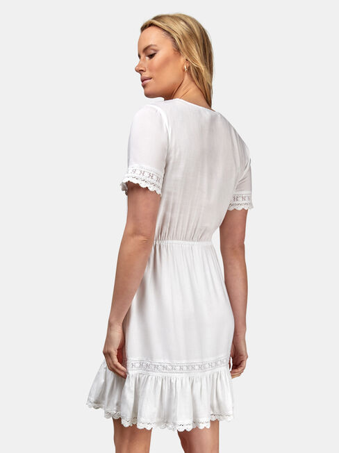 Allison Broderie Dress, White, hi-res
