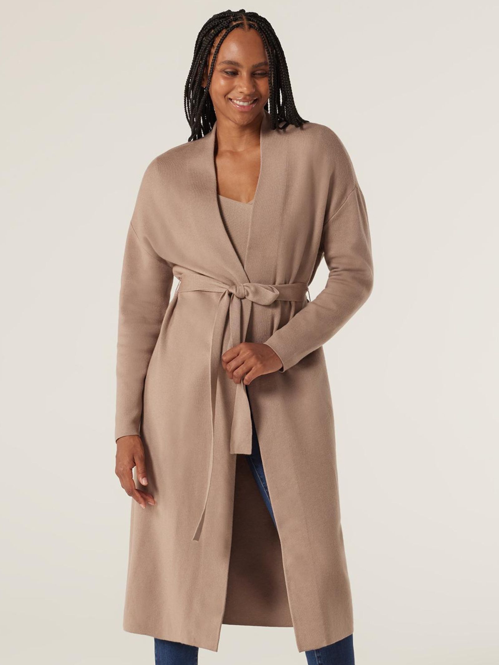 Belted coatigan discount
