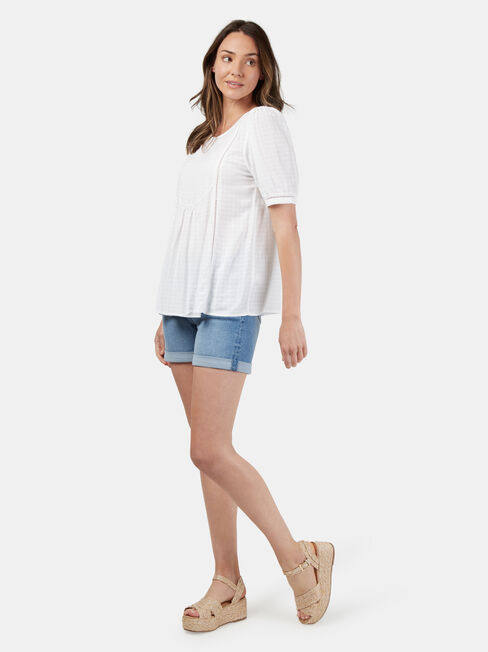 Avery Ladder Trim Top, White, hi-res