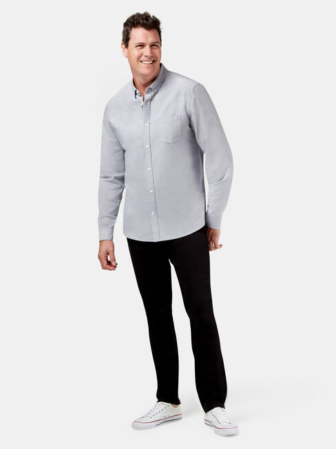Peyton Long Sleeve Oxford Shirt, Grey, hi-res
