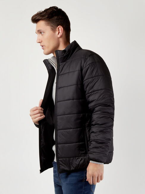 Cutler Puffer Jacket, Black, hi-res