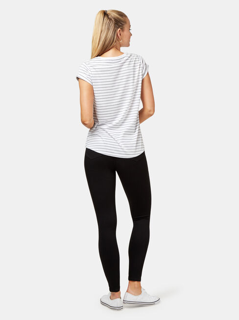 Adelaide Stripe Tee, Black, hi-res