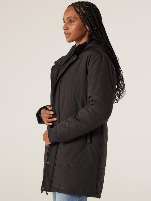 Lara Puffer Jacket, Black, hi-res