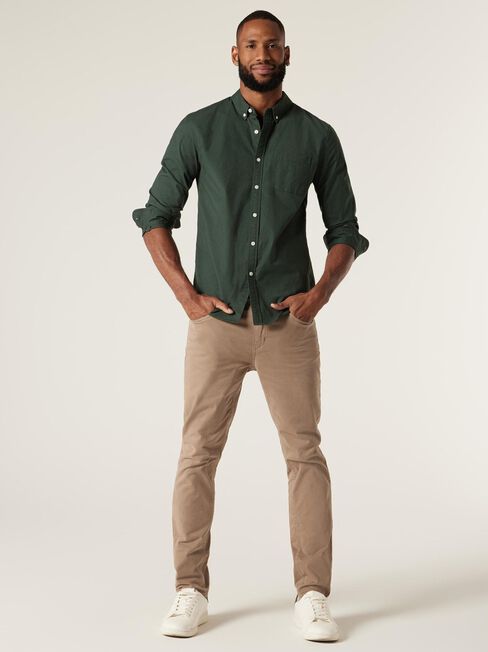 Heston Oxford Long Sleeve Shirt, Pine, hi-res