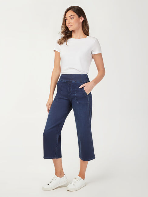 Tessa J-Luxe Wide Leg Jeans, Dark Indigo, hi-res