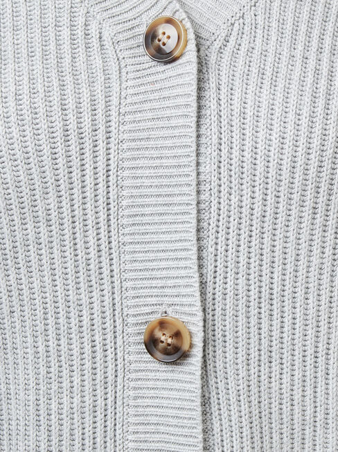 Camille Cropped Cardigan, Grey, hi-res