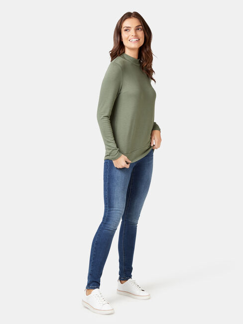 Layla Soft Touch Top, Green, hi-res
