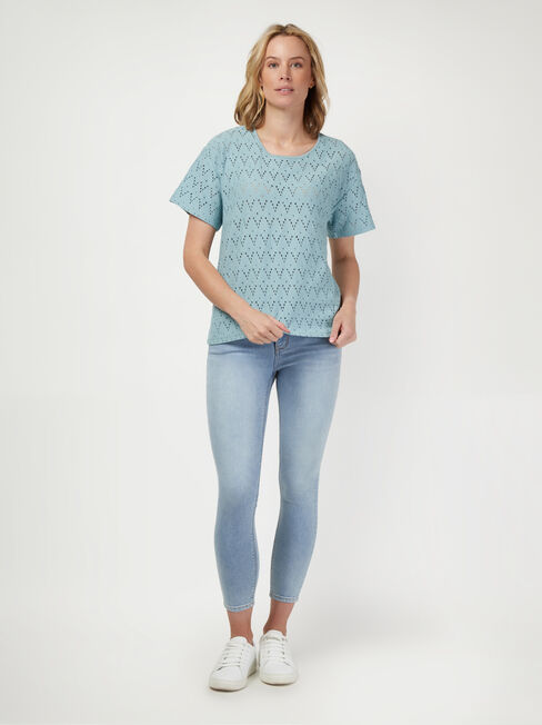 Alexa Cotton Tee, Blue, hi-res