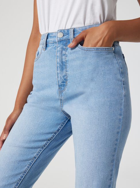 High Waisted Tapered Jeans, Light Vintage, hi-res