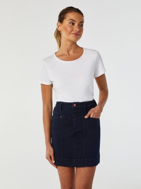 Nadia Denim Skirt, Dark Indigo, hi-res