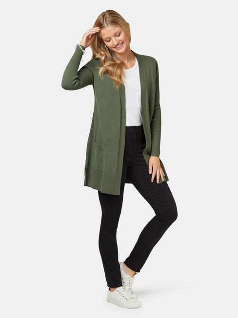 Everlynn Essential Cardigan, Green, hi-res