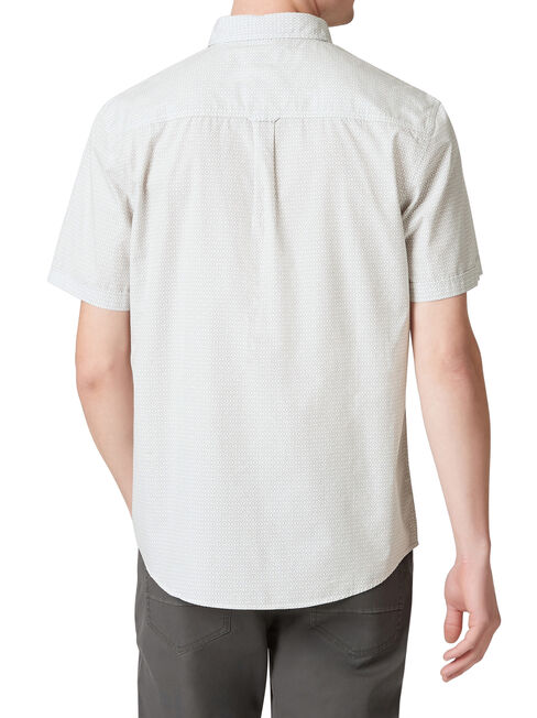 Wayne Short Sleeve Print Shirt, White, hi-res