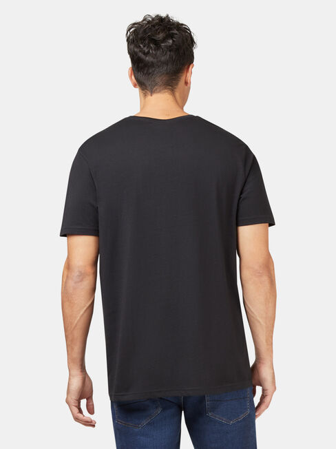 Basic Short Sleeve V-Neck Tee, Black, hi-res