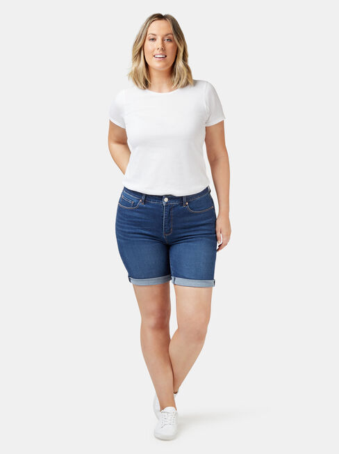Sophia Curve Embracer Bermuda Short, Blue, hi-res