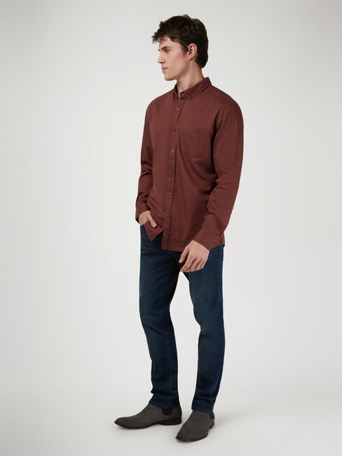 LS Brody Textured Shirt, Red, hi-res