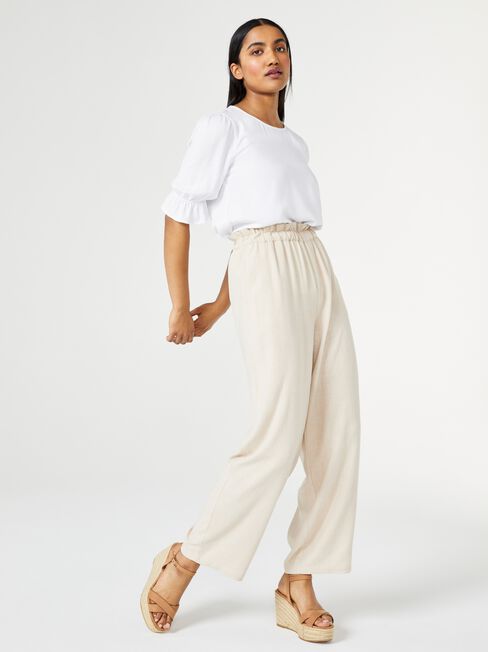 Piper Paperbag Relaxed Pant, Brown, hi-res