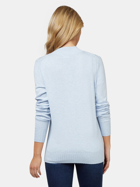Kara Essential Funnel Neck Pullover, Blue, hi-res