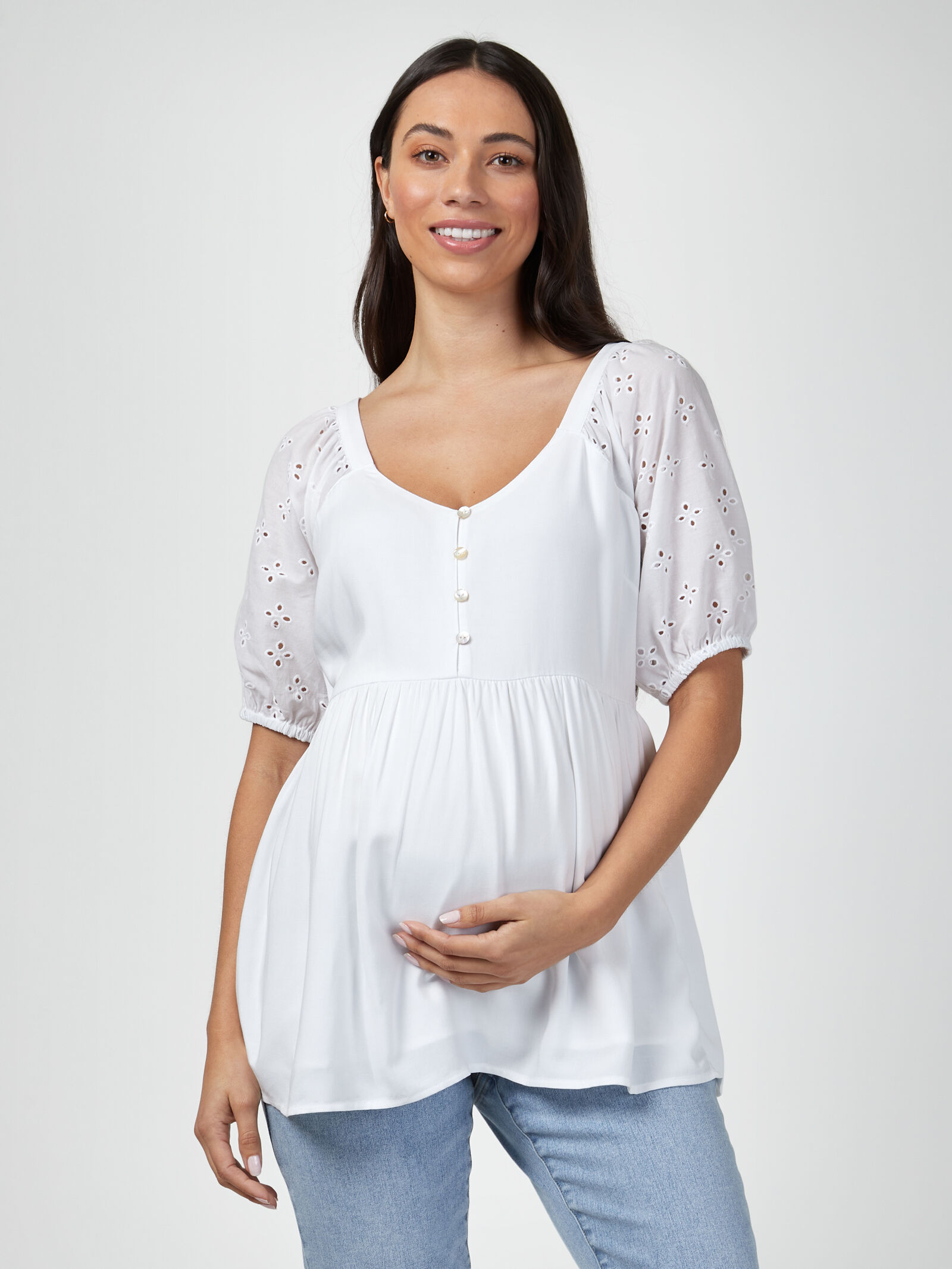 Marley Broderie Maternity Top Jeanswest