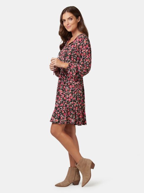 Steffie Shirred Waist Dress, Floral, hi-res