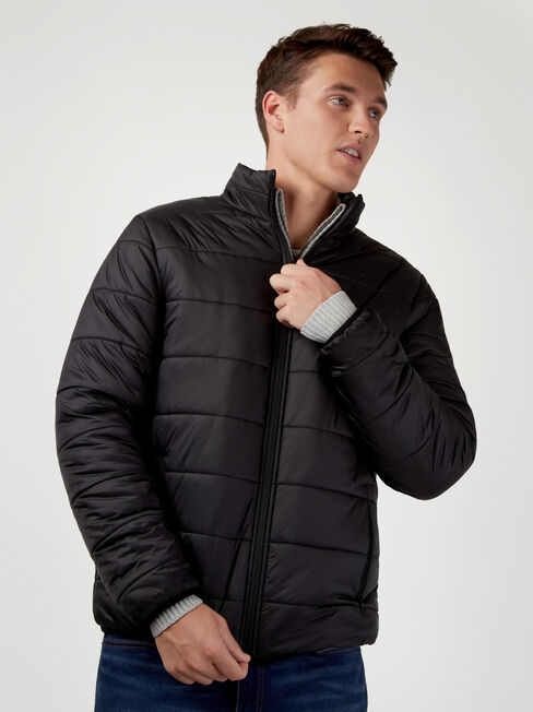 Cutler Puffer Jacket, Black, hi-res