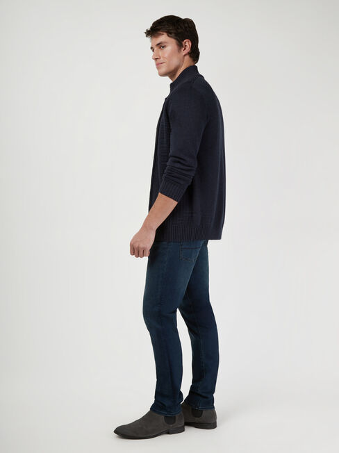 Shannon Zip Through Knit, Blue, hi-res