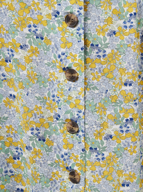 Daisy Side Button Skirt, Green, hi-res