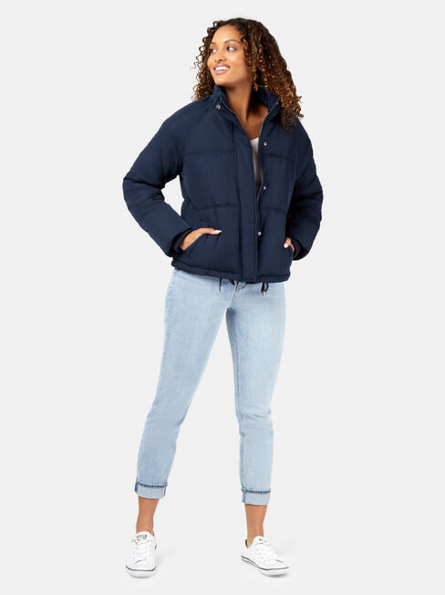 Mabel Short Puffer Jacket, Blue, hi-res