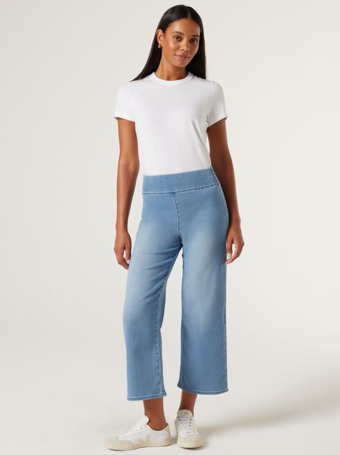 Tessa Wide Leg Crop Jeans, Light Indigo, hi-res