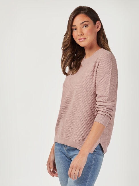 Ally Textured Knit, Purple, hi-res