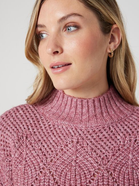 Charlie Pointelle Knit, Mauve, hi-res