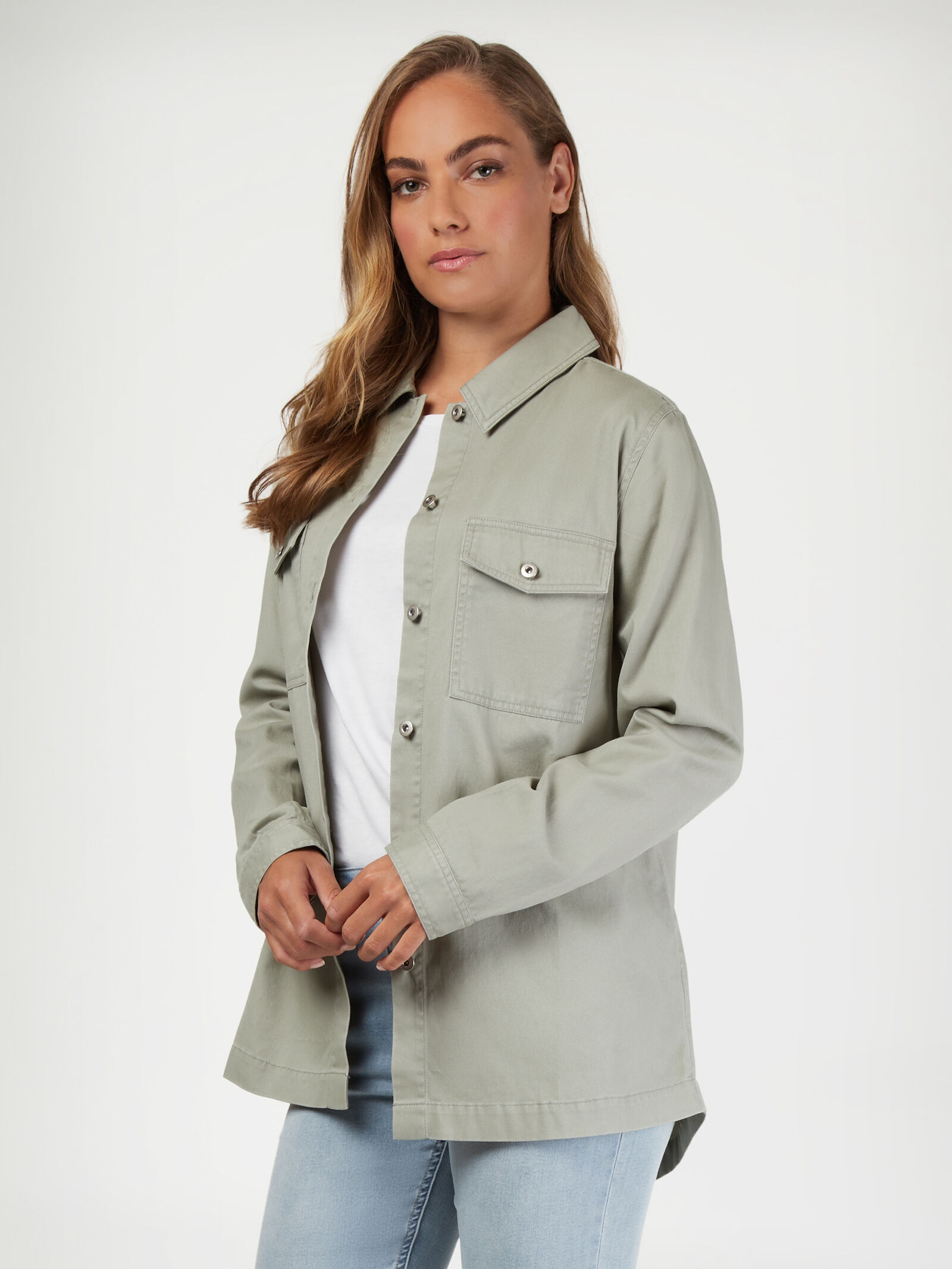 Green shacket women's outlet