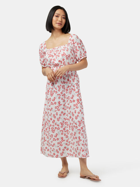 Natalia Shirred Waist Dress, Print, hi-res
