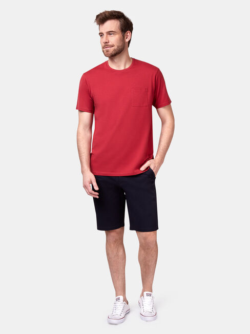 Preston Short Sleeve Basic Pocket Tee, Red, hi-res