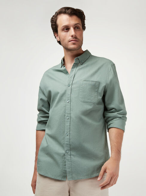 LS Brody Textured Shirt, Green, hi-res