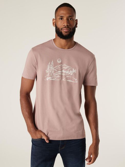 SS Hugo Printed Tee, Dusty Mauve, hi-res