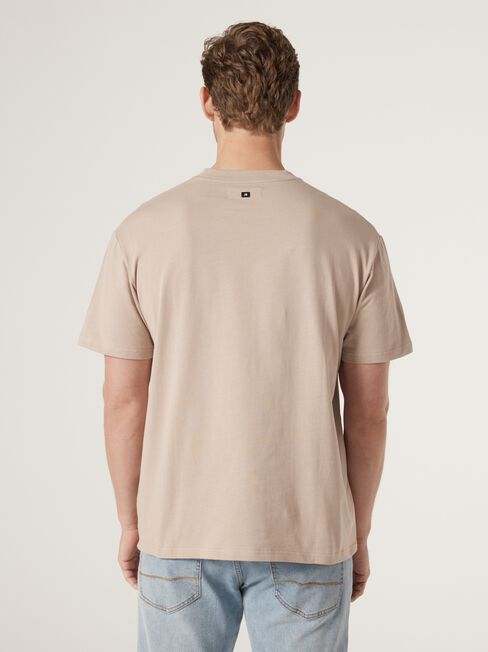 Ace Relaxed Fit Basic Crew Tee, Brown, hi-res