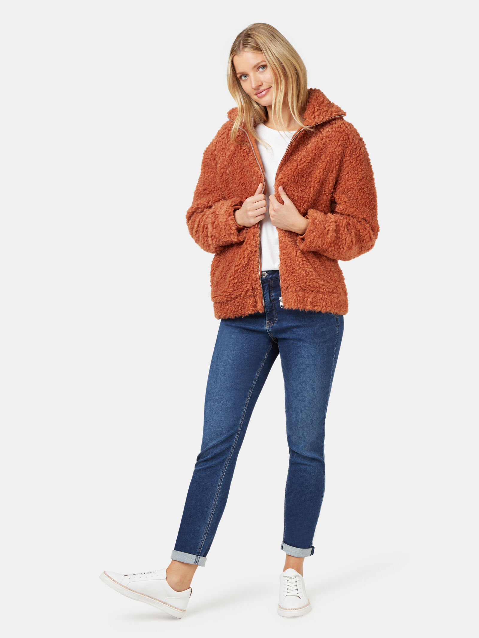 Rust discount teddy jacket