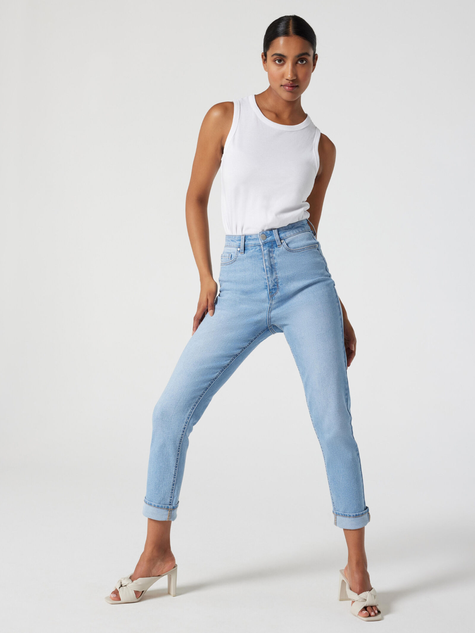 orSlow 80's High Waist Tapered Denim, Sky Blue