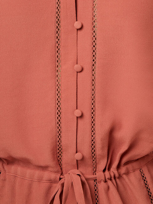 Kora Button Through Blouse, Pink, hi-res