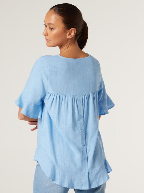 Avrel Ruffle Hem Top, Powder Blue, hi-res