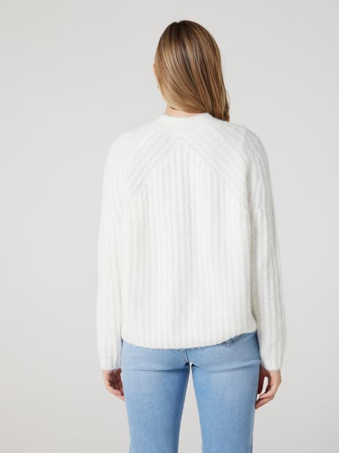 Heather Patterned Cardi, Off White, hi-res