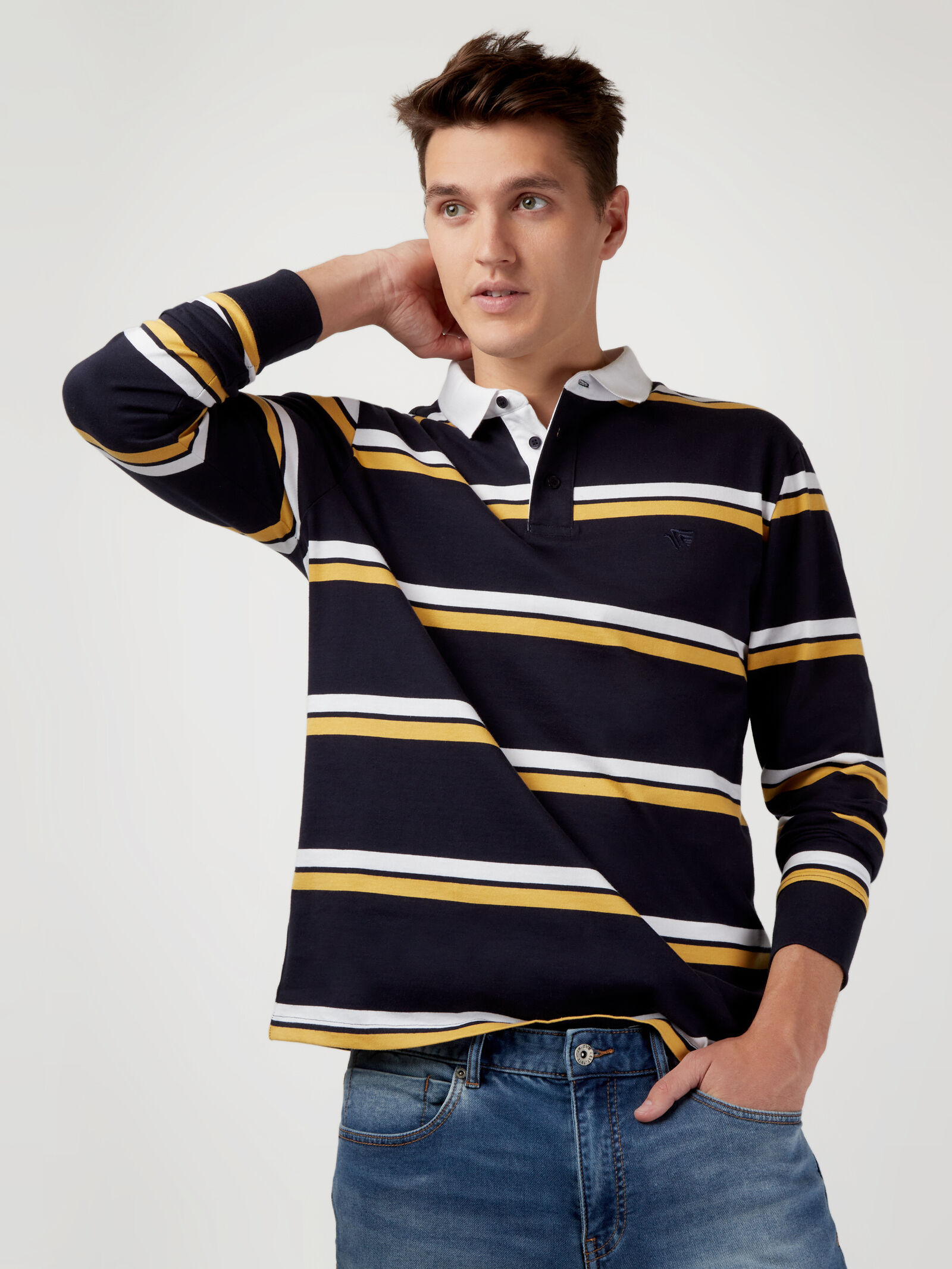 Stripe outlet rugby polo