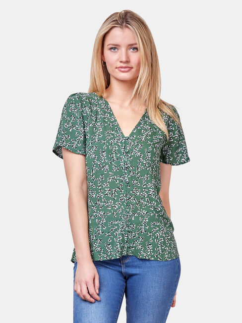 Tasha Button Down Shirt, Green, hi-res
