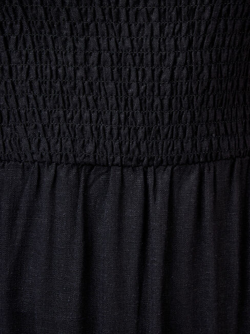 Reese Shirred Bust Dress, Black, hi-res