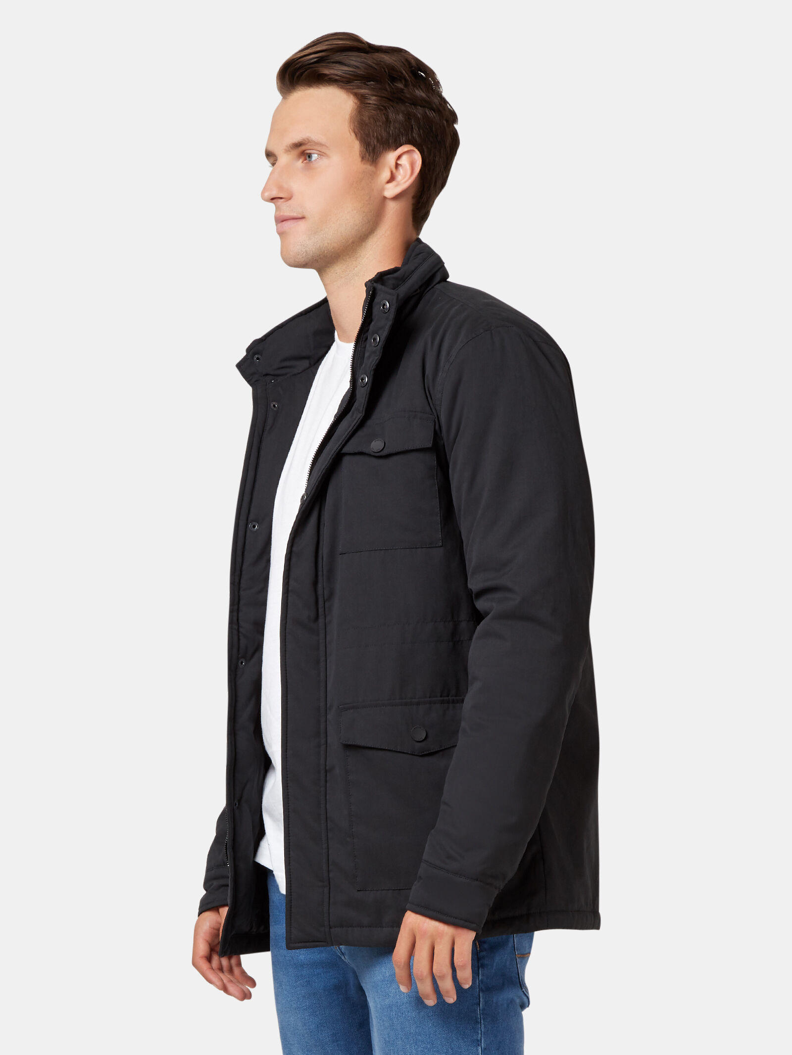 Gray utility jacket store