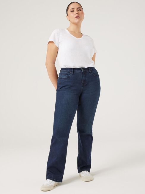 Curve Bootcut Jeans, Dark Indigo, hi-res