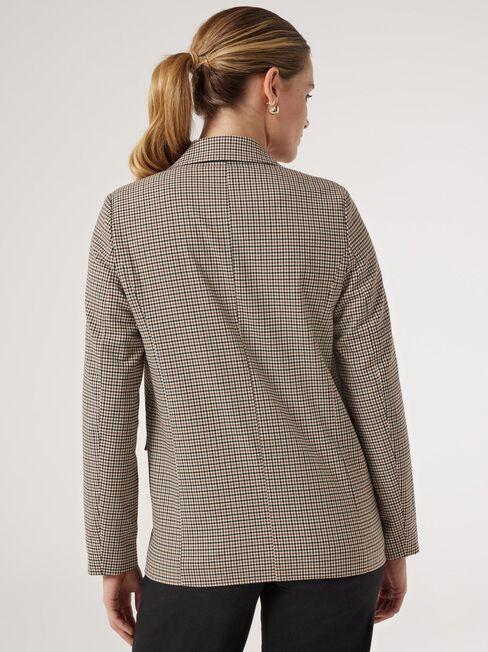 Daisy Double Breasted Jacket, Beige Check, hi-res