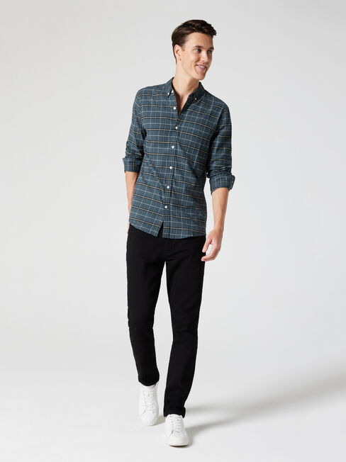 LS Russ Brushed Check Shirt, Green, hi-res